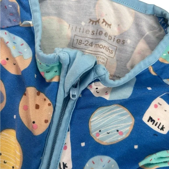 Little Sleepies Blue Milk and Cookies 18-25m zippy pajamas - Picture 2 of 3